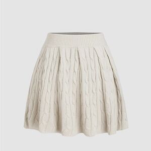 Cider CABLE KNIT MIDDLE WAIST SOLID MINI SKIRT
